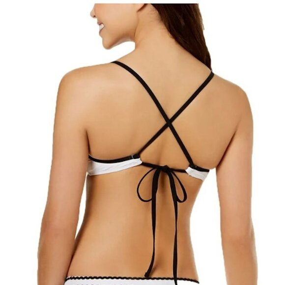 NWT Hula Honey S Rick Rack Roll Push-Up S Black & White Swim Top #87934 - Picture 2 of 2